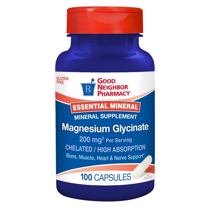 Good Neighbor Pharmacy Magnesium Glycinate 200mg Capsules 100ct Magnesium Glyc