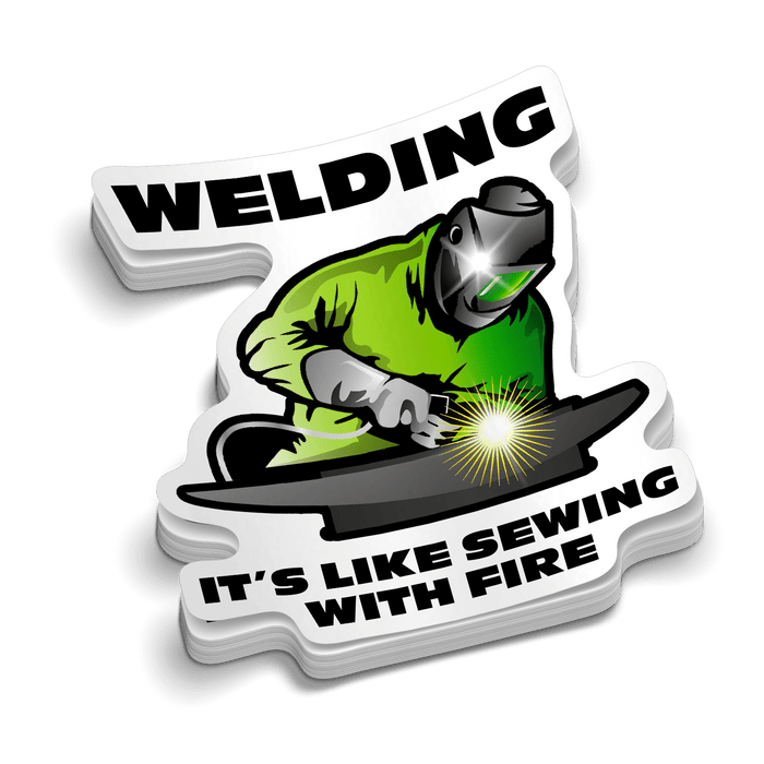 Sewing With Fire  -  Hard Hat Decal