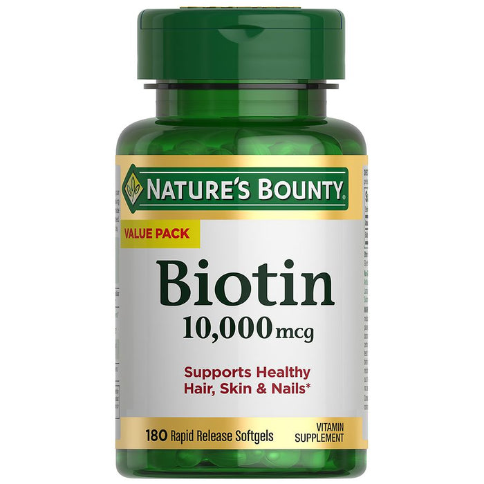 Nature’s Bounty® Biotin – 10,000 mcg Rapid Release Softgels