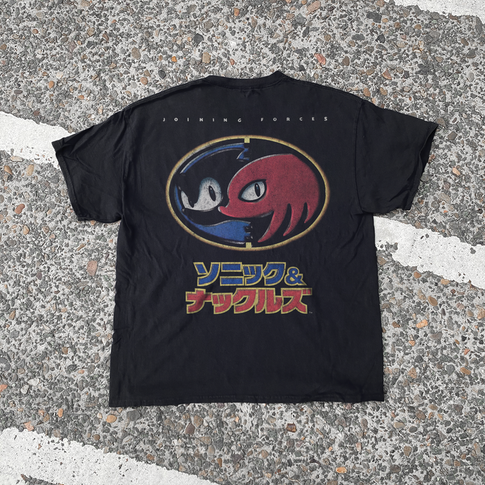 Rare 1994 Japanese 'Sonic & Knuckles' Vintage Black Washed Tee