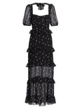 Wayf Bustier Tiered Maxi Dress, Size Small