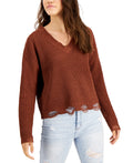 Planet Gold Juniors Deconstructed Chenille Sweater