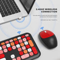Wireless Keyboard and Mouse Combo - Full-Size Keyboard Black Red Flush Keys