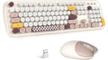Wireless Keyboard & Mouse Combo - Silent Click, Colorful 104 Keys