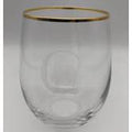 4 Ct Cathys Concepts Personalized Gold Rim Stemless Wine Glasses