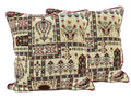 DaDalogy Bedding Light White Mughal Floral Botanical Cottage Fleur Tapestry Throw Pillow Covers 16" (18196)