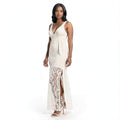 Bebe L/S Hi Low Lace Maxi Dress, Size Small