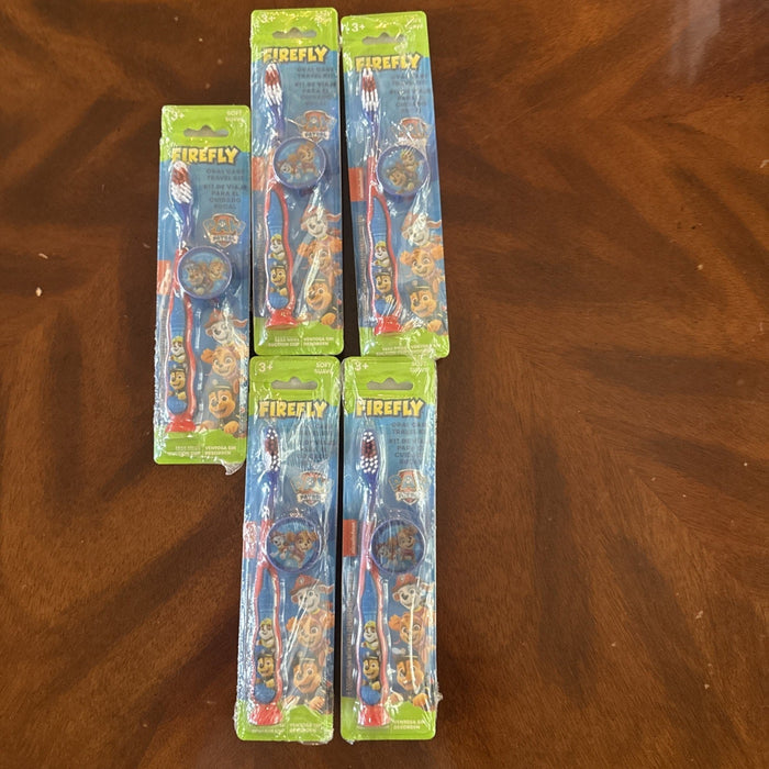 Firefly Paw Patrol Soft Toothbrush with Cap Travel Kit, 10-Pack