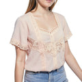 Belle Du Jour Juniors Lace-Trim Top, Size XS