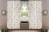 DaDa Bedding Set of 2-Pieces Hint of Mint Dainty Floral Pink Roses Cottage Sheer Window Panel Curtains (JHW3036)