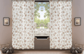 DaDa Bedding Set of 2-Pieces Hint of Mint Dainty Floral Pink Roses Cottage Sheer Window Panel Curtains (JHW3036)