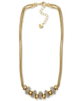 Alfani Gold-Tone Pave Beaded Double Chain Statement Necklace, 17 + 2 Extender