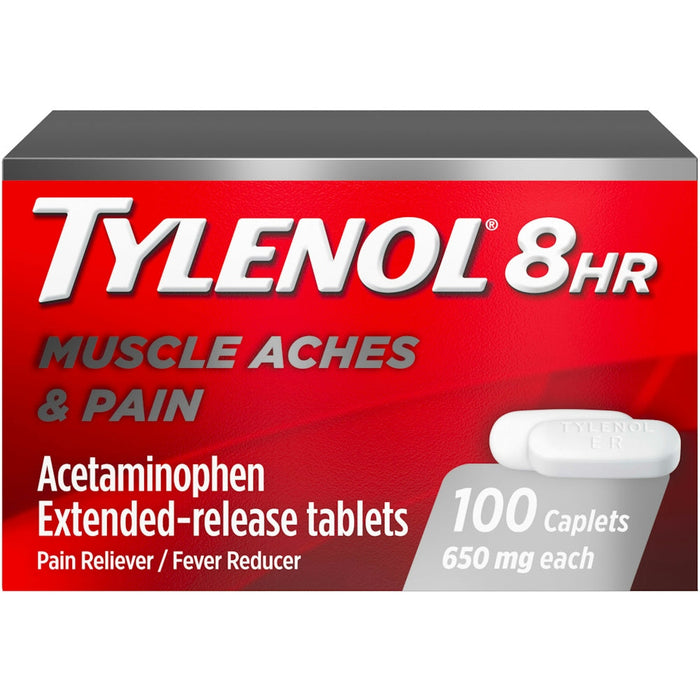Tylenol 8 HR Muscle Aches & Pain, 650mg Extended-Release, 100 Caplets