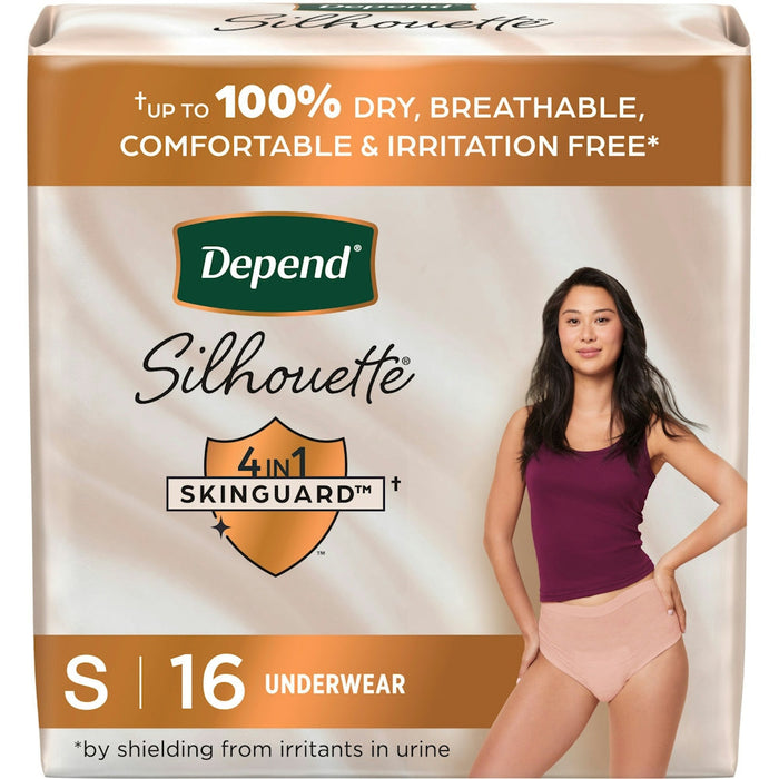 Depend® Silhouette™ Incontinence & Postpartum Underwear – Small, Pink (Maximum Absorbency)