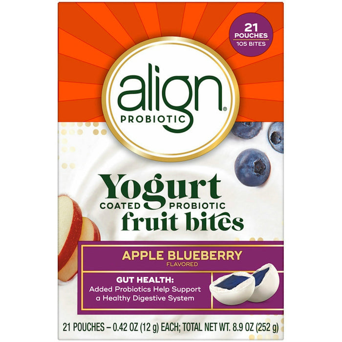 Align® Probiotic Yogurt Coated Fruit Bites – 21 Pouches