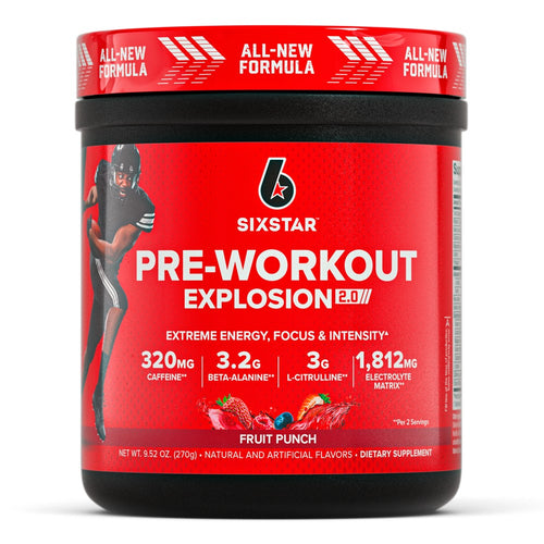 Six Star Pre-Workout, Explosion 2.0, Fruit Punch, 9.52 Ounce
