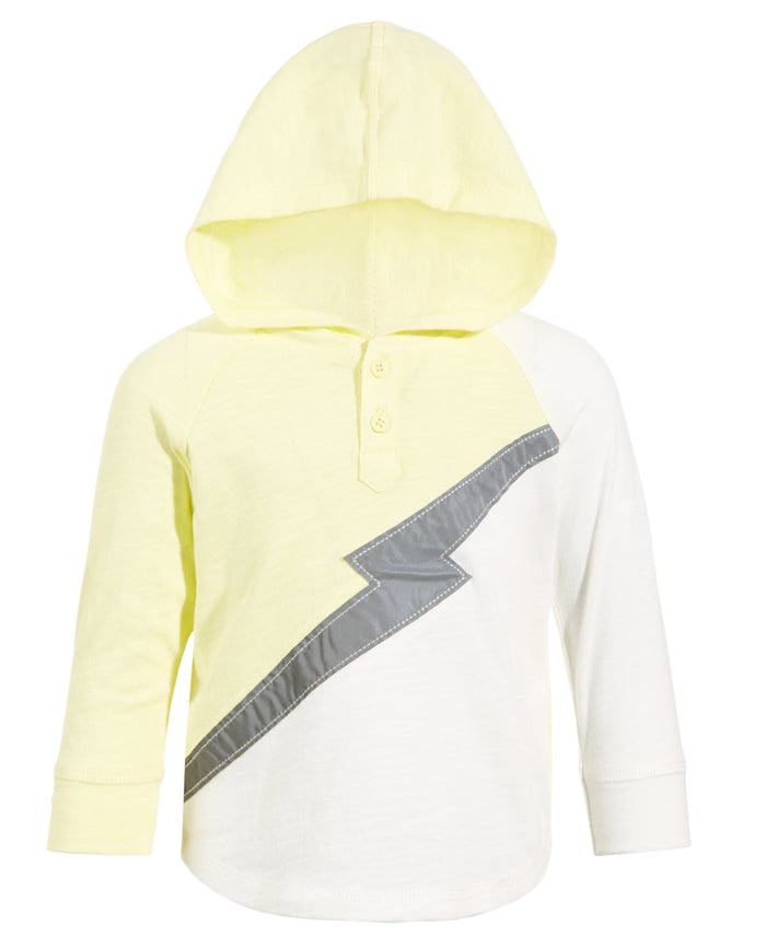 First Impressions Baby Boys Lightning Bolt Hooded Henley Shirt, 6/9 Months