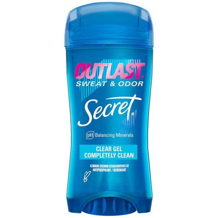 Secret Antiperspirant/Deodorant, Completely Clean, Sweat & Odor, Clear Gel 2.6 Oz