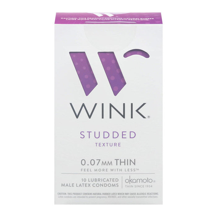Wink Studded Texture Condoms – Extra Stimulation & Pleasure, 10 Count