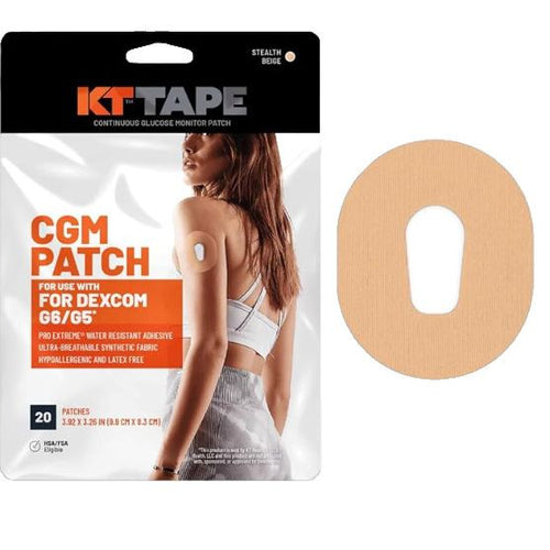Kt Tape Dexcom G5/G6 Continuous Glucose Monitor Pach 20Ct