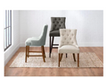 Bakerford Charcoal Gray Upholstered Bar Stool with Tufted Back (Set of 2)