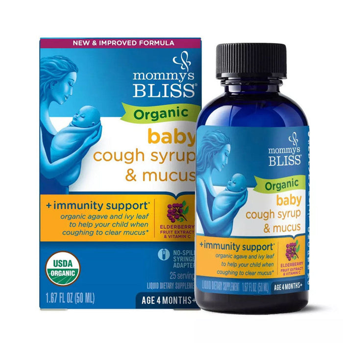 Mommy's Bliss Organic Baby Cough Syrup & Mucus Relief + Immunity Boost, 1.67 Oz