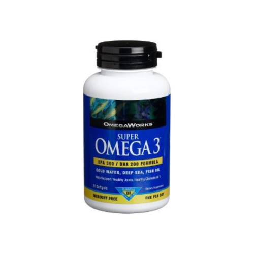 OmegaWorks Super 3 – EPA 300 / DHA 200 Formula (50 Softgels)