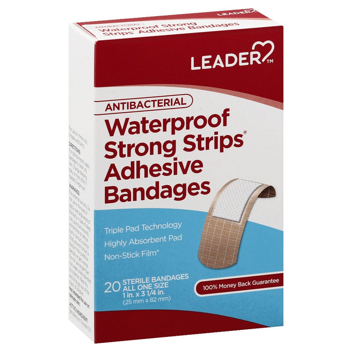 Leader™ Antibacterial Waterproof Strong Strips (20 ct)
