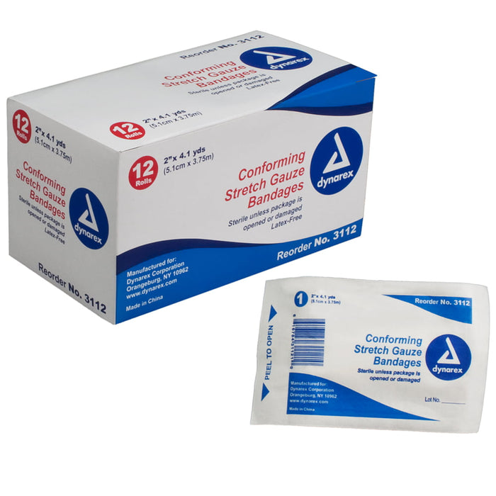Dynarex® Sterile Stretch Gauze Bandage – 2" Roll