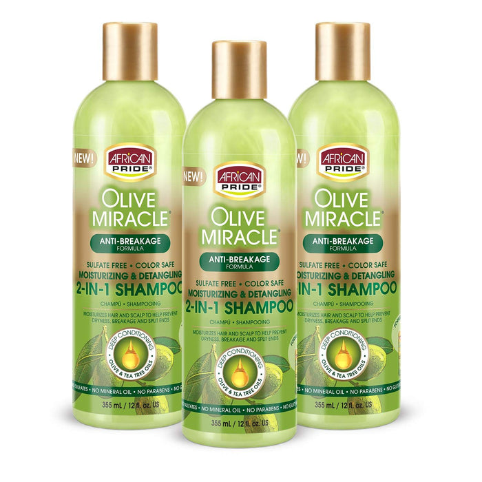 African Pride® Olive Miracle® 2-in-1 Shampoo & Conditioner (Anti-Breakage Formula)