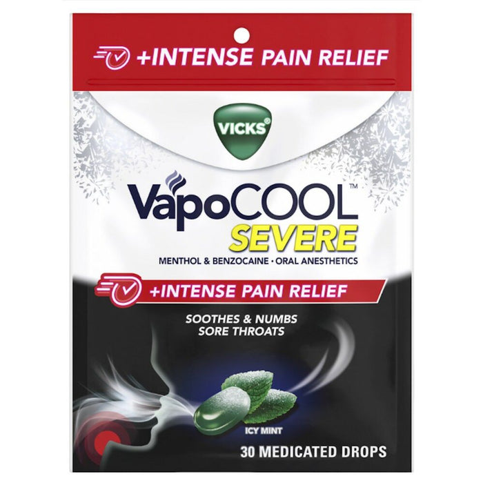 Vicks® VapoCool™ Severe Medicated Cough Drops – Wintergreen