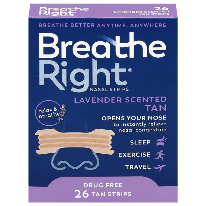 Breathe Right® Nasal Strips – Tan – Lavender Scented