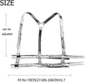 Bodiy Women's High-Waisted Mirror Harness Belt – Silver Punk Rave Style