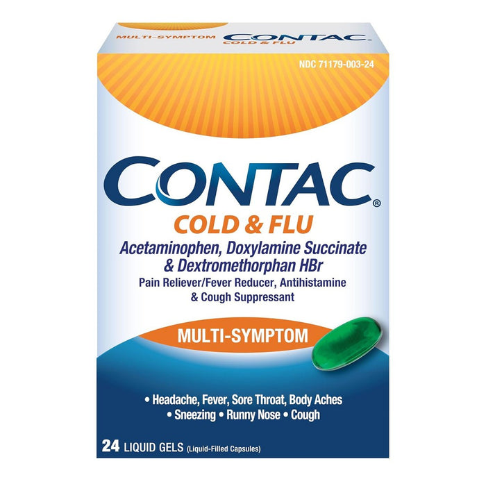 Contac Cold & Flu Multi Symptom 24 Liquid Gels