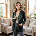 Alfani Colorblocked Open-Front Cardigan, Size Medium