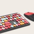 Wireless Keyboard and Mouse Combo - Full-Size Keyboard Black Red Flush Keys