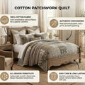 DaDa Bedding Bohemian Olive Brown Moroccan Paisley Floral Filigree Patchwork Cotton Bedspread Set (JHW-885)