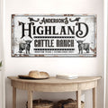 Personalized Highland Cattle Ranch Sign II