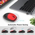 Wireless Keyboard and Mouse Combo - Full-Size Keyboard Black Red Flush Keys