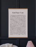 Poster: God says I am