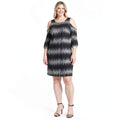 Sandra Darren Cold Shoulder Pattern Dress, Womens Size 24W