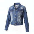 Vanilla Star Female Cropped Jean Jacket, Size Large