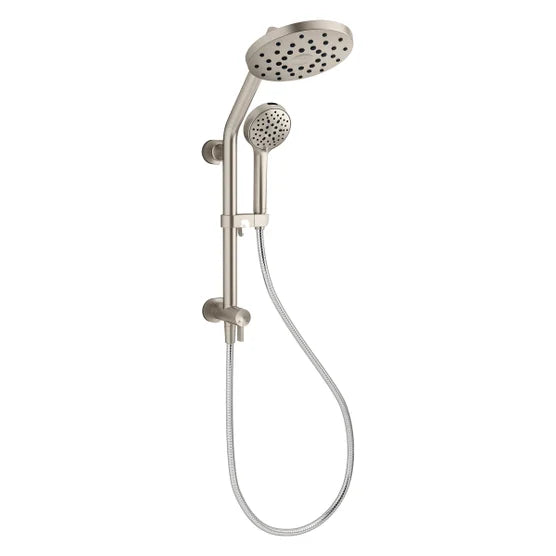 Kohler HydroRail 3-in-1 Multifunction Showerhead and Column Kit Brush Nickel