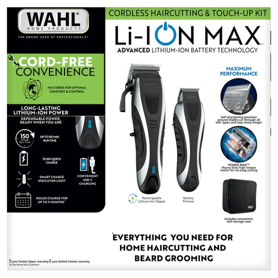Wahl Li-ION MAX Cordless Haircutting & Beard Grooming Kit - Open Box