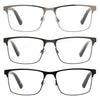 Design Optics by Foster Grant Metal Square Reading Glasses, 3-pack