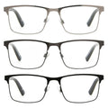Design Optics by Foster Grant Metal Square Reading Glasses, 3-pack