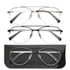 Design Optics by Foster Grant #760 Semi-Rim Aviator Reading Glasses, 3-pack