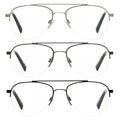 Design Optics by Foster Grant #760 Semi-Rim Aviator Reading Glasses, 3-pack