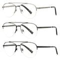 Design Optics by Foster Grant #760 Semi-Rim Aviator Reading Glasses, 3-pack