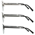Design Optics by Foster Grant #760 Semi-Rim Aviator Reading Glasses, 3-pack